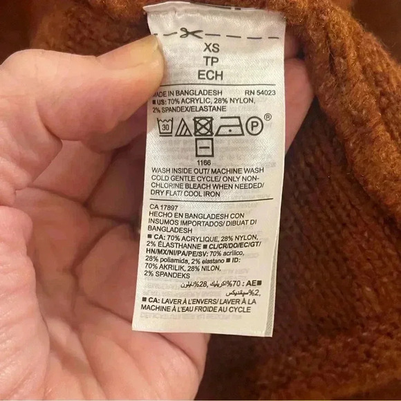 Old Navy Garter Coatigan open front cardigan coat in rust oversized XS - Picture 8 of 9